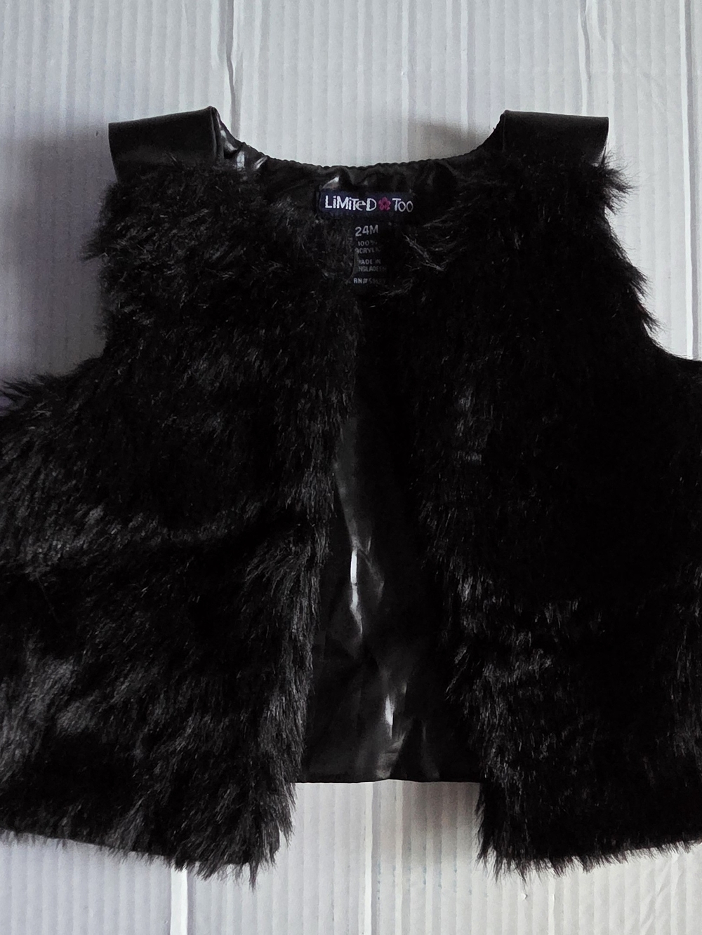 LIMITED TOO Black Faux Fur Vest Kids 24 Months